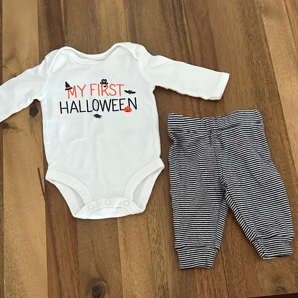 My First Halloween White and Black 2 Piece Set